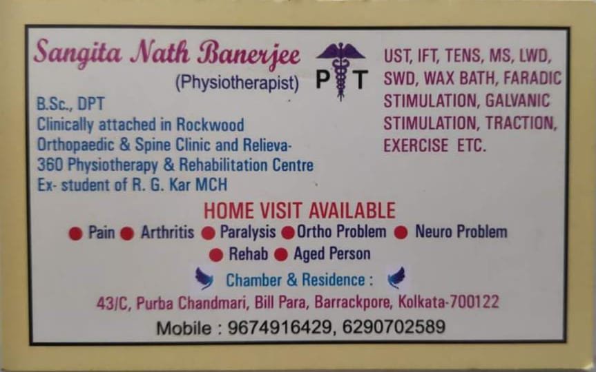 Physiotherapist Sangita Nath Banerjee in Barrackpore
